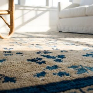 Antique Peking Chinese Allover Floral Ivory 1930s Rug (SKU 23676) - in-room detail