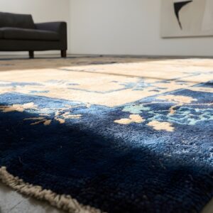 Antique Peking Chinese Allover Geometric Knotted Rug (SKU 22862) - in-room detail