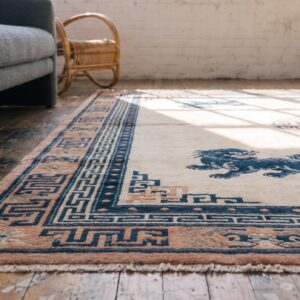 Antique Peking Chinese Allover Ivory 1880s Rug (SKU 22837) - in-room detail