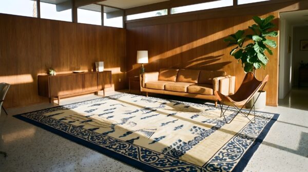 Antique peking chinese allover ivory 1890s rug 29 Antique peking chinese allover ivory 1890s rug (sku 24744) - room view