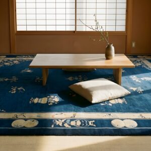 Antique Peking Chinese Allover Navy 1890s Rug (SKU 24058) - in-room detail