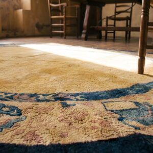 Antique Peking Chinese Allover Yellow 1900s Oval Rug (SKU 22863) - in-room detail