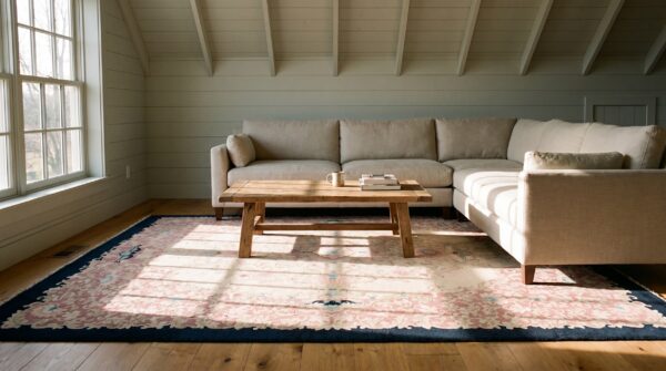 Antique peking chinese beige 1920s rug (sku 23613) - room view