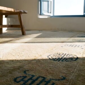 Antique Peking Chinese Faded Koi Fish Pattern Rug (SKU 24943) - in-room detail