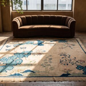 Antique Peking Chinese Floral Hand Knotted Pile Rug (SKU 22947) - room view