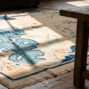 Antique Peking Chinese Floral Hand Knotted Pile Rug (SKU 22947) - in-room detail