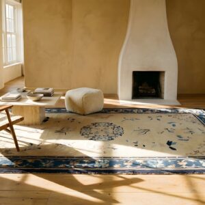 Antique Peking Chinese Floral Beige 1890s Rug (SKU 23717) - room view