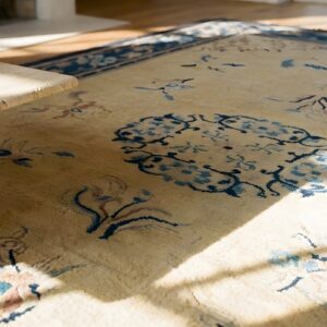 Antique Peking Chinese Floral Beige 1890s Rug (SKU 23717) - in-room detail