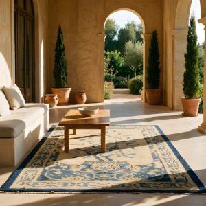 Antique Peking Chinese Floral Beige 1920s Rug (SKU 23822) - room view