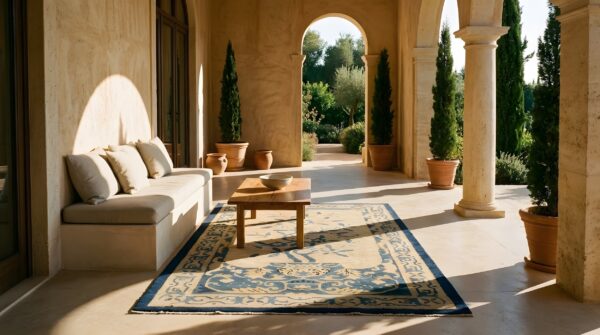 Antique peking chinese floral beige 1920s rug 6 Antique peking chinese floral beige 1920s rug (sku 23822) - room view