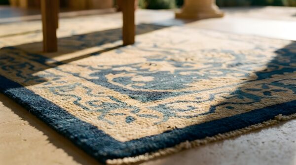 Antique peking chinese floral beige 1920s rug 7 Antique peking chinese floral beige 1920s rug (sku 23822) - in-room detail