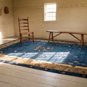 Antique Peking Chinese Floral Beige, Blue Navy 1920s Rug (SKU 24529) - room view