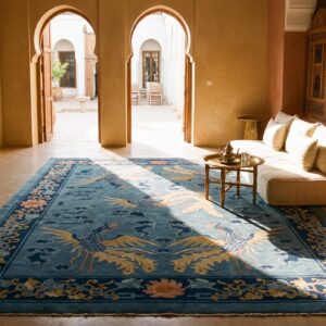 Antique Peking Chinese Floral Blue 1900s Rug (SKU 24667) - room view