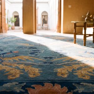 Antique Peking Chinese Floral Blue 1900s Rug (SKU 24667) - in-room detail
