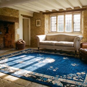 Antique Peking Chinese Floral Blue 1920s Rug (SKU 24685) - room view