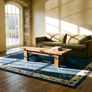 Antique Peking Chinese Floral Blue 1930s Blue Rug (SKU 23888) - room view