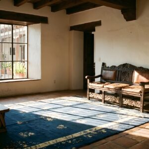 Antique Peking Chinese Floral Blue Navy 1900s Rug (SKU 24608) - room view