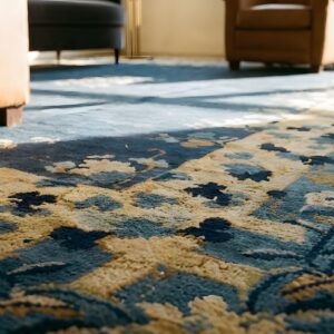 Antique Peking Chinese Floral Blue Navy 1920s Rug (SKU 24402) - in-room detail