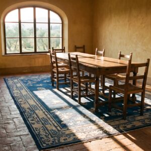 Antique Peking Chinese Floral, Geometric Knotted Rug (SKU 23648) - room view