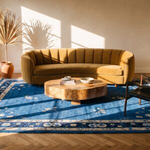 Antique Peking Chinese Floral Hooked Rug (SKU 24705) - room view