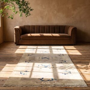 Antique Peking Chinese Floral Ivory 1930s Hallway Runner Rug (SKU 22901) - room view