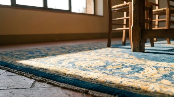 Antique peking chinese floral, medallion knotted rug 16 Antique peking chinese floral, medallion knotted rug (sku 23821) - in-room detail