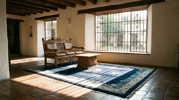 Antique peking chinese floral, medallion navy 1900s rug 6 Antique peking chinese floral, medallion navy 1900s rug (sku 23682) - room view