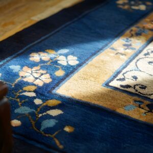 Antique Peking Chinese Medallion Beige 1900s Rug (SKU 23759) - in-room detail