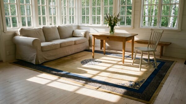 Antique peking chinese medallion beige 1900s beige rug 7 Antique peking chinese medallion beige 1900s beige rug (sku 24169) - room view