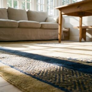 Antique Peking Chinese Medallion Beige 1900s Beige Rug (SKU 24169) - in-room detail