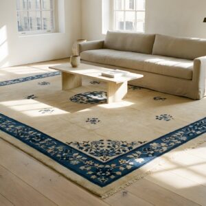 Antique Peking Chinese Medallion Beige 1920s Rug (SKU 23749) - room view