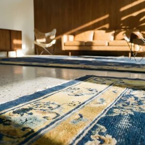 Antique Peking Chinese Medallion Beige, Blue 1920s Rug (SKU 24606) - in-room detail
