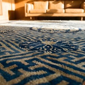 Antique Peking Chinese Medallion Black 1870s Rug (SKU 23679) - in-room detail