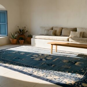 Antique Peking Chinese Medallion Blue 1890s Rug (SKU 23757) - room view