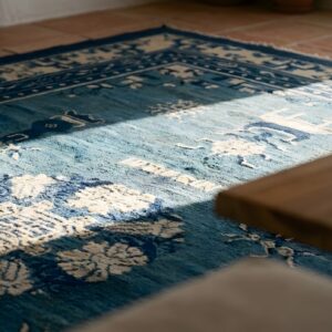 Antique Peking Chinese Medallion Blue 1890s Rug (SKU 23757) - in-room detail