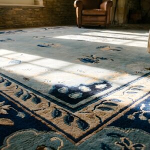 Antique Peking Chinese Medallion Blue 1920s Rug (SKU 24090) - in-room detail