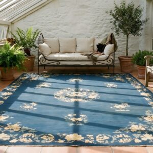 Antique Peking Chinese Medallion Blue 1920s Blue Rug (SKU 24717) - room view