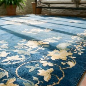 Antique Peking Chinese Medallion Blue 1920s Blue Rug (SKU 24717) - in-room detail