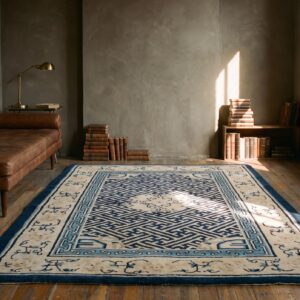 Antique Peking Chinese Medallion Ivory 1900s Rug (SKU 22911) - room view