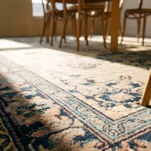 Antique Peking Chinese Medallion Ivory 1920s Rug (SKU 24757) - in-room detail