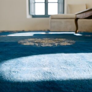 Antique Peking Chinese Medallion Navy 1930s Rug (SKU 23835) - in-room detail