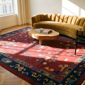 Antique Peking Chinese Medallion Red 1900s Rug (SKU 24560) - room view