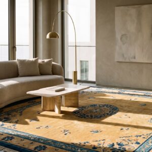 Antique Peking Chinese Medallion Yellow 1930s Rug (SKU 22830) - room view