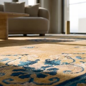 Antique Peking Chinese Medallion Yellow 1930s Rug (SKU 22830) - in-room detail