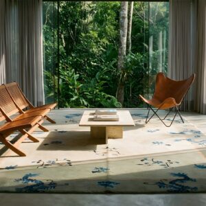 Antique Peking Floral Design Chinese Wool Pile Knotted Rug (SKU 24760) - room view