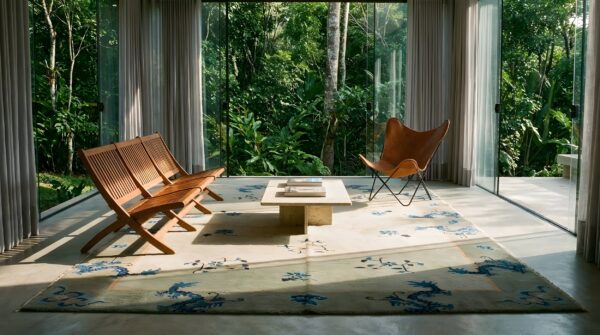 Antique peking floral design chinese wool pile knotted rug 21 Antique peking floral design chinese wool pile knotted rug (sku 24760) - room view