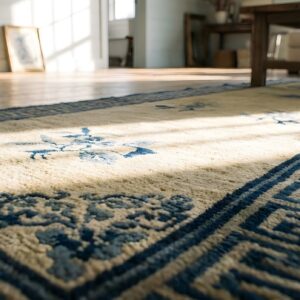 Antique Peking Hallway Runner Wool Beige and Blue Rug (SKU 24629) - in-room detail
