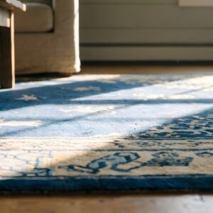 Antique Peking Hallway Runner Wool Beige, Blue Navy Rug (SKU 24472) - in-room detail