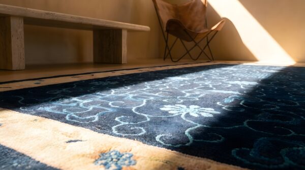 Antique peking hallway runner wool blue rug 6 Antique peking hallway runner wool blue rug (sku 22857) - in-room detail