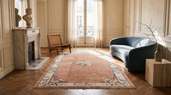 Antique peking hallway runner wool coral rug 9 Antique peking hallway runner wool coral rug (sku 22890) - room view